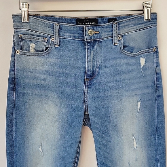 Lucky Brand Distressed Ava Crop Light Wash Size 6/28 - Picture 5 of 14